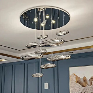 NOUTI LED Silver Pebble Shape Pendant – view 3
