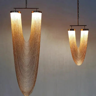 LUNIME Sculptural LED Gold Metallic Finish Ceiling Light – view 3
