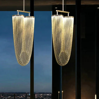 LUNIME Sculptural LED Gold Metallic Finish Ceiling Light – view 4