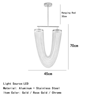 LUNIME Sculptural LED Gold Metallic Finish Ceiling Light – view 6
