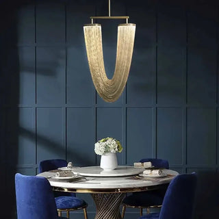 LUNIME Sculptural LED Gold Metallic Finish Ceiling Light – view 1