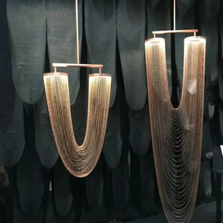 LUNIME Sculptural LED Gold Metallic Finish Ceiling Light – view 2