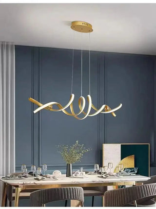 DOLASPI LED Golden Sculptural Spiral Ceiling Light – view 2