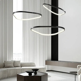LADITERU Modern Adjustable Black Oval LED Ceiling Light – view 4