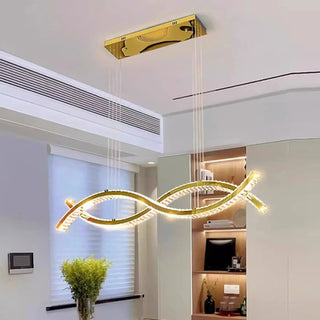 JESI LED Wave Gilded Ceiling Light – view 1