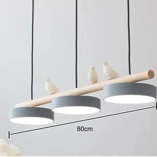 BOLI Linear Wood and Metal 3 LED Discs Modern Ceiling Light – view 1