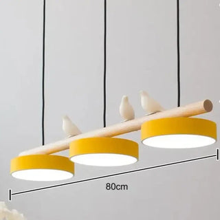 BOLI Linear Wood and Metal 3 LED Discs Modern Ceiling Light – view 2