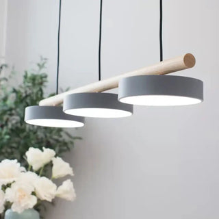 BOLI Linear Wood and Metal 3 LED Discs Modern Ceiling Light – view 8