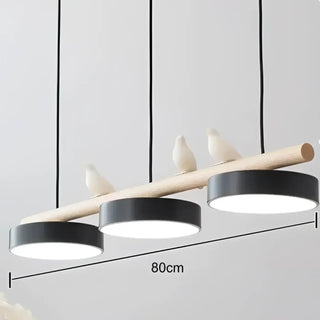 BOLI Linear Wood and Metal 3 LED Discs Modern Ceiling Light – view 4
