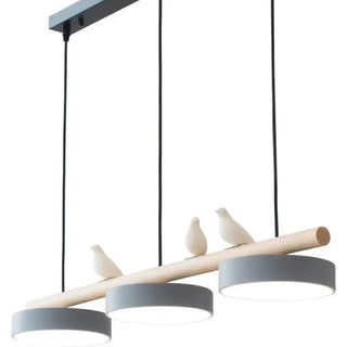 BOLI Linear Wood and Metal 3 LED Discs Modern Ceiling Light – view 9