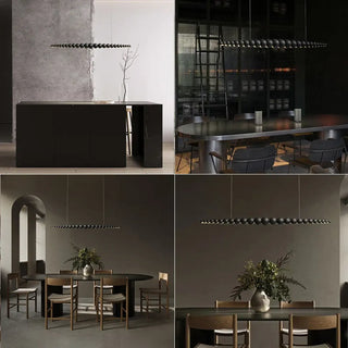 MOVA Linear Wood Bead Scandinavian Elegant Ceiling Light – view 1