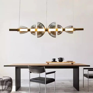 MOLINEA Linear Gilded Metal Glass Elegant Ceiling Light – view 1