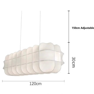 Suspension moderne – Suspension linéaire en soie blanche pour intérieurs élégants