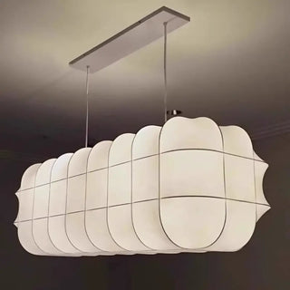 White silk modern pendant lamp, linear elegant interior ceiling hanging light