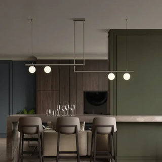 FORDI Linear Golden Glass Globes Modern Ceiling Light – view 2