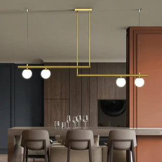 FORDI Linear Golden Glass Globes Modern Ceiling Light – view 4