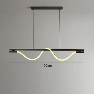 PRIMERS Linear LED Modern Wavy Black Ceiling Light – view 1