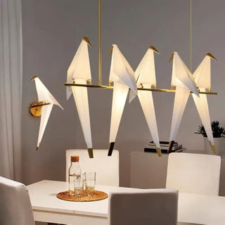 FIGI Five Gilded Origami Birds Modern Ceiling Light – view 2