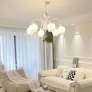 BELL Eight White Bell-Shaped Flower Ceiling Light – view 1