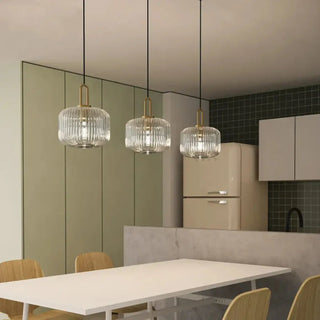 ABAT Glass Shade and Gold Suspension Ceiling Light – view 1
