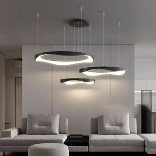 Contemporary LED ring pendant lamp, elegant ceiling hanging fixture