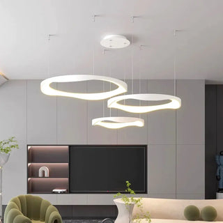Elegant LED ring pendant light, modern living room ceiling lamp