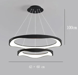 Designer LED ring pendant, elegant modern living room ceiling fixture