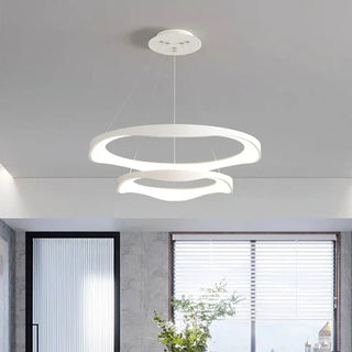 Modern LED ring pendant, elegant living room ceiling hanging fixture