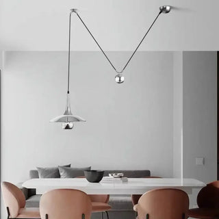 DIQUE Silver Pendant Ceiling Light with Original Installation – view 1