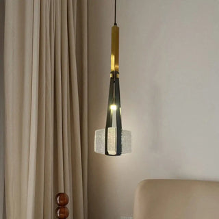 Gold Art Deco pendant with glass shade — elegant soft diffused ceiling lamp