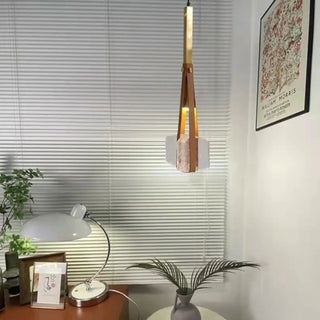 Art Deco pendant lamp close-up — gold glass diffused ceiling light