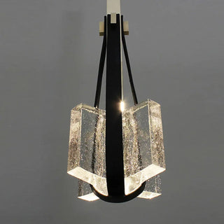 Elegant gold pendant lamp over dining table — Art Deco ceiling fixture