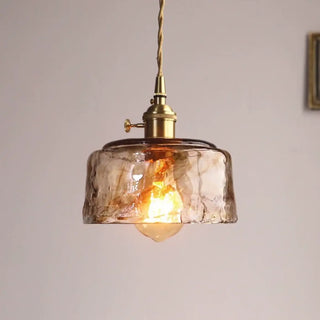 CLEAH Art Deco Amber Textured Glass Ceiling Light – view 5