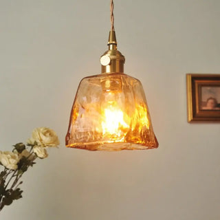 CLEAH Art Deco Amber Textured Glass Ceiling Light – view 3