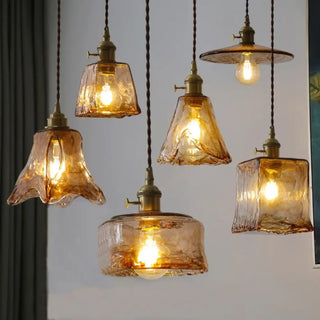 CLEAH Art Deco Amber Textured Glass Ceiling Light – view 2