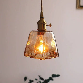 CLEAH Art Deco Amber Textured Glass Ceiling Light – view 6