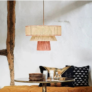AMINE Handmade Braided Wood and Rattan Ceiling Light – view 4