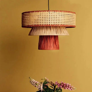 AMINE Handmade Braided Wood and Rattan Ceiling Light – view 2