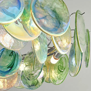 Vibrant artistic glass ceiling pendant, multicolored living room hanging fixture