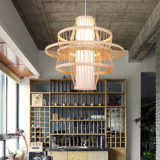 BALOU Modern Sculptural Bamboo Ceiling Light – view 2