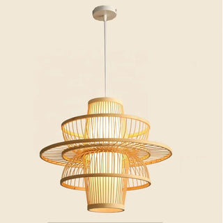 BALOU Modern Sculptural Bamboo Ceiling Light – view 3
