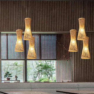 MIDO Bamboo Slender Wavy Shape Ceiling Light – view 2