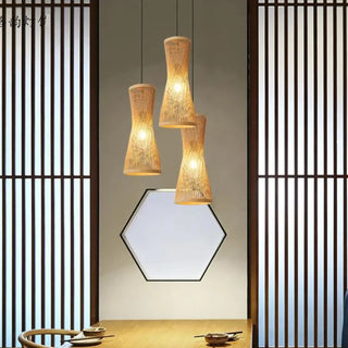 MIDO Bamboo Slender Wavy Shape Ceiling Light – view 4