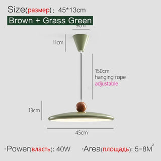 Beige minimalist pendant lamp, brown accents modern ceiling light fixture