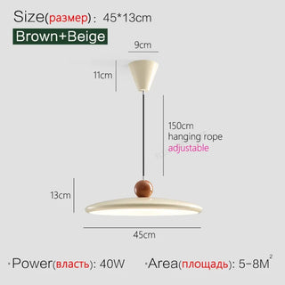 Contemporary minimalist pendant light, beige brown tone soft ambient fixture