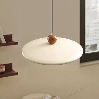 Modern minimalist pendant lamp, beige brown design soft ambient ceiling fixture
