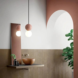 DOUFITE Elegant Round Concrete Ceiling Light – view 1