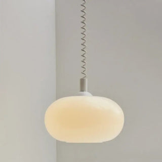 Spiral cable minimalist pendant lamp, white adjustable modern ceiling hanging light