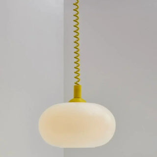 Adjustable white spiral pendant light, minimalist modern ceiling fixture
