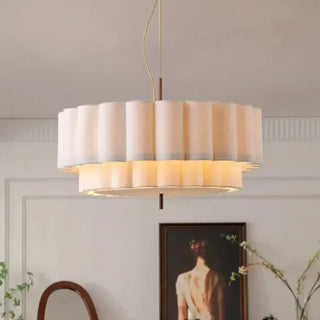 NULA White Cream Fluted Modern Pendant – view 1